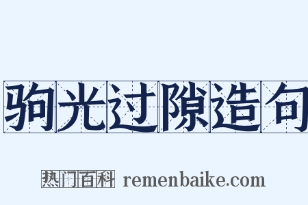 驹光过隙造句是什么意思的图片